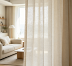 Soft milky-white linen curtains for bedrooms (soft-light fabric)