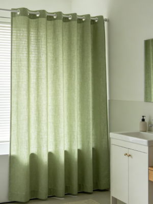 Minimalist beige-gray linen curtains (versatile whole-house decor)