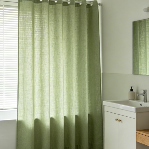 Minimalist beige-gray linen curtains (versatile whole-house decor)