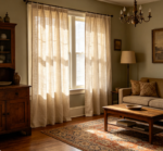 Wabi-sabi solid linen curtains for bedrooms (soft blackout fabric)