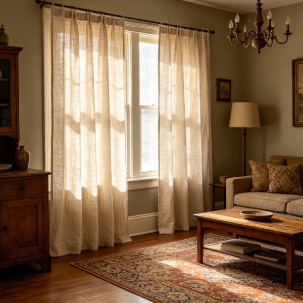 Wabi-sabi solid linen curtains for bedrooms (soft blackout fabric)